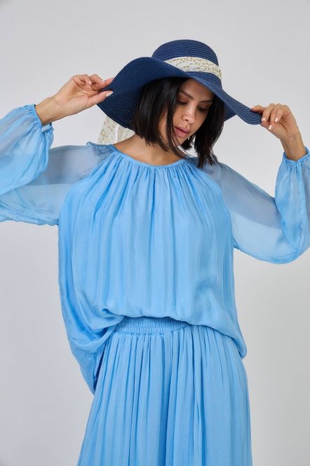 Hovedbilde Sofia silke bluse turkis