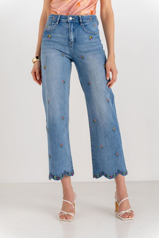 Onado brodert bukse denim