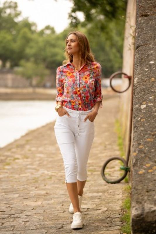 Sienna Capri Hvit Bukse 