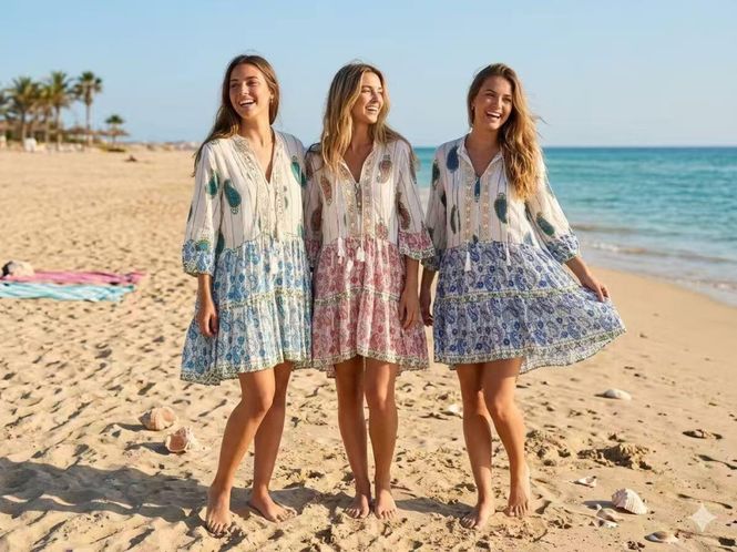 Hovedbilde Boho kjole blå