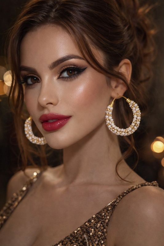 Monica øreringer beige