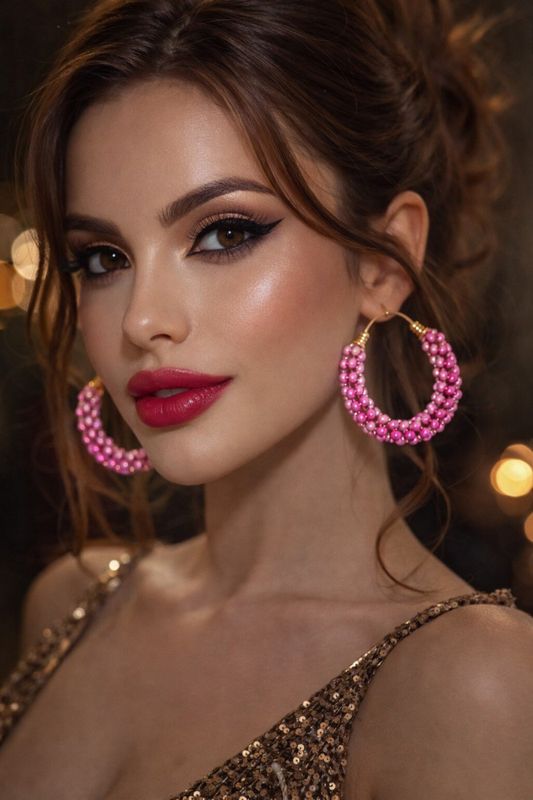 Monica øreringer rosa