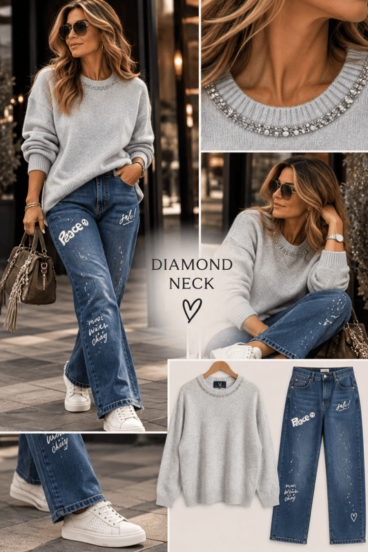 Diamond neck offwhite 